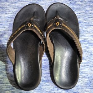 Olukai Mea Ola Brown Leather Flip Flops Sandals Men’s Size 12 Shoes
